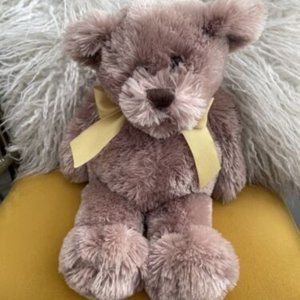 Animal Alley Brown Bear Plush Stuffed Bear Plaid Bow Plush 13” Y2K